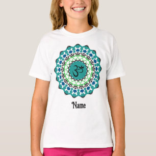 Camiseta Símbolo Espiritual Mandala Yoga Om Blue Personaliz