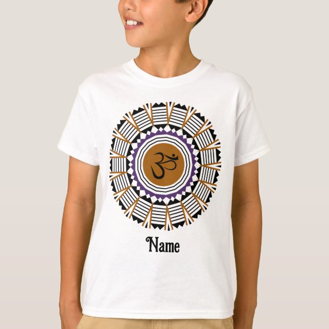 Camiseta Símbolo Espiritual Mandala Yoga Om Purple Personal (Frente)