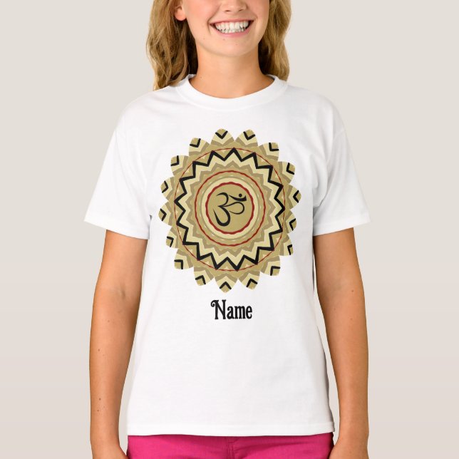Camiseta Símbolo Espiritual Mandala Yoga Om Retropersonaliz (Frente)
