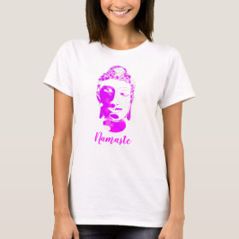 Camiseta Símbolo Espiritual Rosa e Branco - Buda desenhado