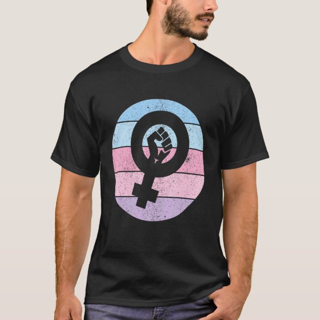 Camiseta Símbolo Feminista Bonito Empoderamento da Igualdad (Frente)