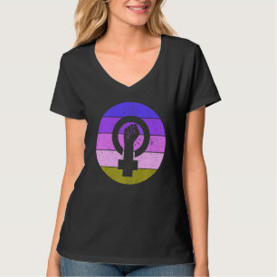 Camiseta Símbolo Feminista Empoderamento para Igualdade Fem
