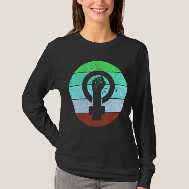Camiseta Símbolo Feminista Empoderamento para Igualdade Fem (Frente)