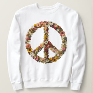 Camiseta Símbolo Floral de Paz com Flores Vibrantes