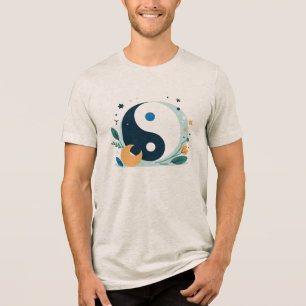 Camiseta Símbolo Floral Yin Yang Harmonia e Natureza