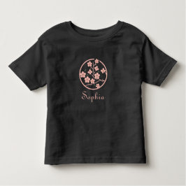Camiseta Símbolo florescente de cereja, minimalismo, rosa