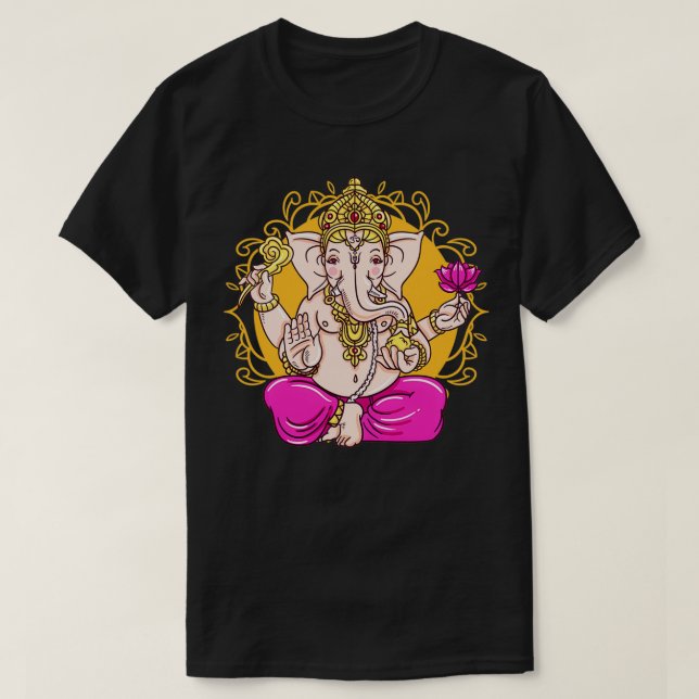 Camiseta Símbolo Ganesh Yoga Hindu Deus Ganesha Men Med (Frente do Design)