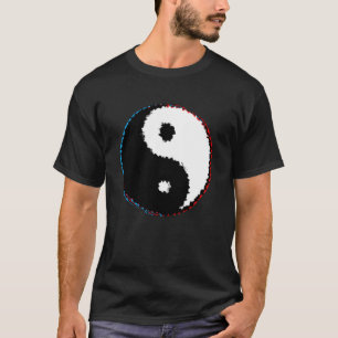 Camiseta Símbolo Glitch Yin Yang Taoísmo Budismo Chinês