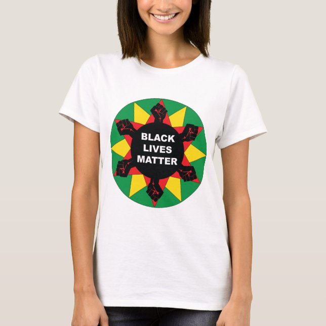 Camiseta Símbolo hexano de protesto, vida negra é important (Frente)