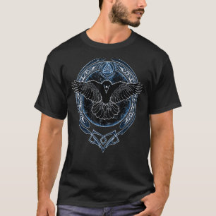 Camiseta Símbolo Hugin Viking Raven Valknut
