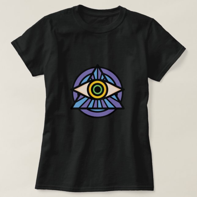 Camiseta Símbolo Illuminati Triângulo Masonic Conspiração P (Frente do Design)