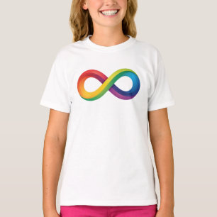 Camiseta Símbolo Infinito Arco-Íris Autismo ADHD Neurodiver
