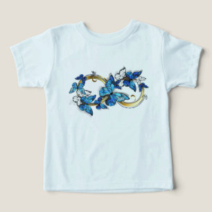 Camiseta Símbolo infinito de borboletas azuis Morpho