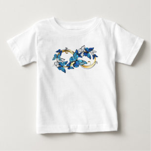 Camiseta Símbolo infinito de borboletas azuis Morpho