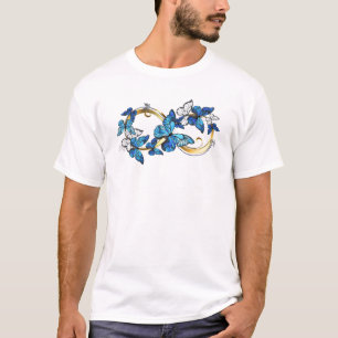 Camiseta Símbolo infinito de borboletas azuis Morpho