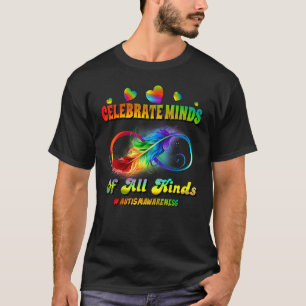 Camiseta Símbolo Infinito de Consciência Autismo Celebra Me