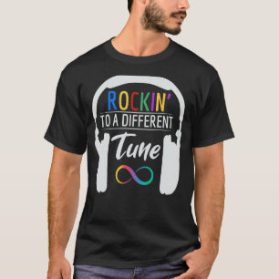 Camiseta Símbolo Infinito Do Autismo Rockin Para Uma Sinton