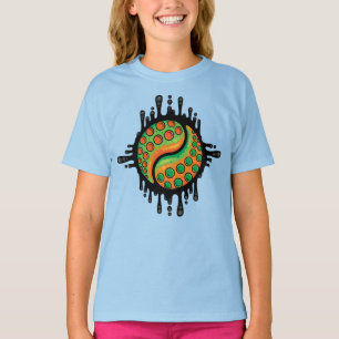 Camiseta Símbolo Inky Octopus Tentacle Yin Yang