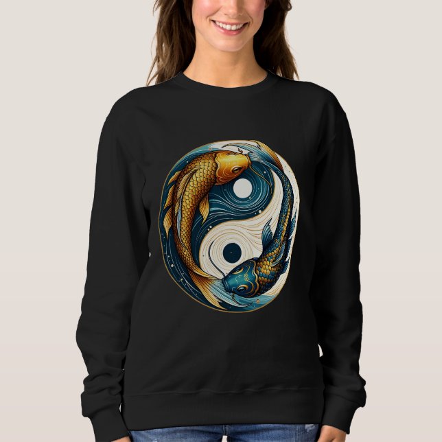 Camiseta Símbolo Japonês Yin Yang Peixe Koi (Frente)