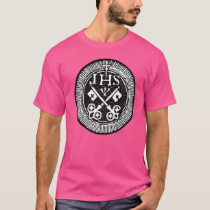 Camiseta Símbolo Jesus Cristo Cruzado Ihs Gato Tradicional
