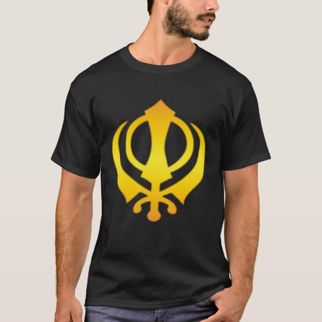 Camiseta Símbolo Khanda Sikh Chakkar Chakra Kirpans Si (Frente)