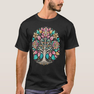 Camiseta Símbolo legal da árvore da vida em estilo de arte