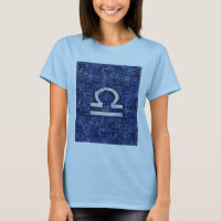 Símbolo Libra Zodiac na Camuflagem Digital Azul