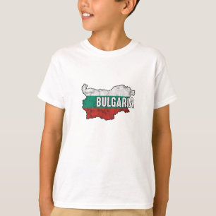 Camiseta Símbolo Mapa Patriótico da Bandeira Búlgara