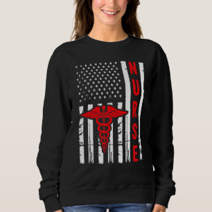 Camiseta Símbolo médico Caduceus American Flag Vintage Nurs
