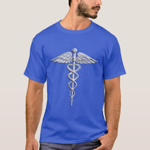 Camiseta Símbolo médico de Caduceus a preto
