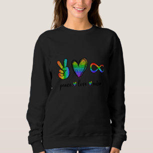 Camiseta Símbolo Mês da Consciência do Autismo de Paz e Amo