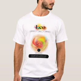 Camiseta Símbolo Moderno Zodiac Cotação Leo | Elemento Fogo