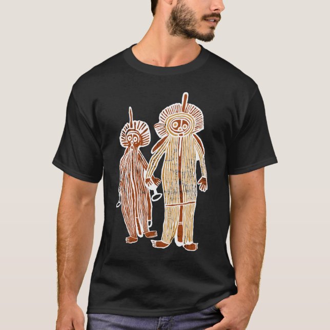 Camiseta símbolo nativo da arte original petroglicph austra (Frente)