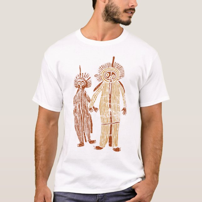 Camiseta símbolo nativo da arte original petroglicph austra (Frente)