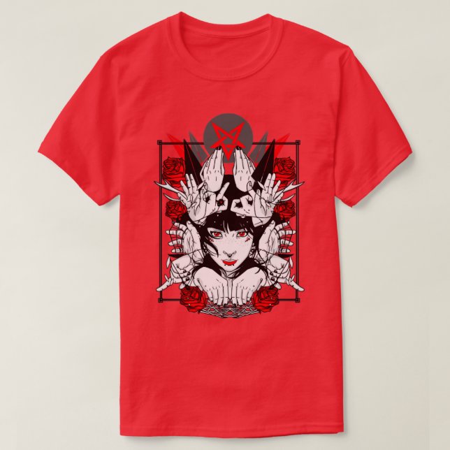 Camiseta Símbolo oculto da Satã pentagrama (Frente do Design)