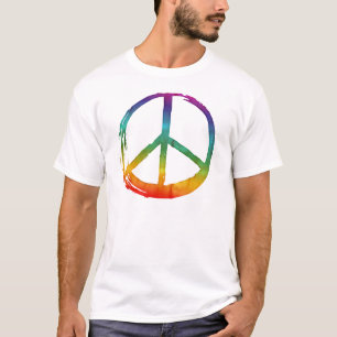 Camiseta Símbolo PEACE - 1960 Colorful Hippie Tie-Dye