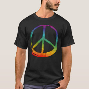 Camiseta Símbolo PEACE - 60s Psychedelic Hippie Tie-Dye