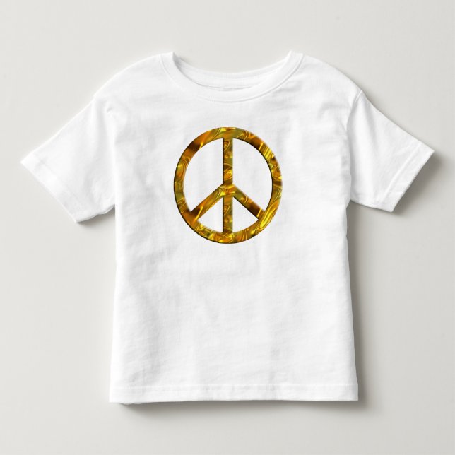 Camiseta Símbolo PEACE - DOURADO (Frente)