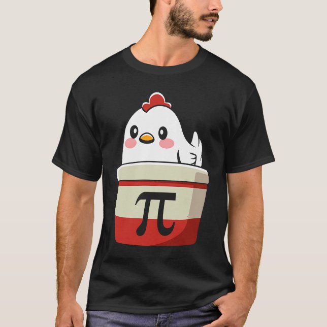 Camiseta Símbolo Pi da Torta de Frango Legal Matemática par (Frente)