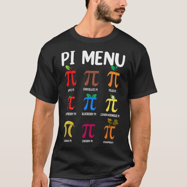 Camiseta Símbolo Pi Menu 3.14 Pi - Dia Pi Feliz Do Professo (Frente)
