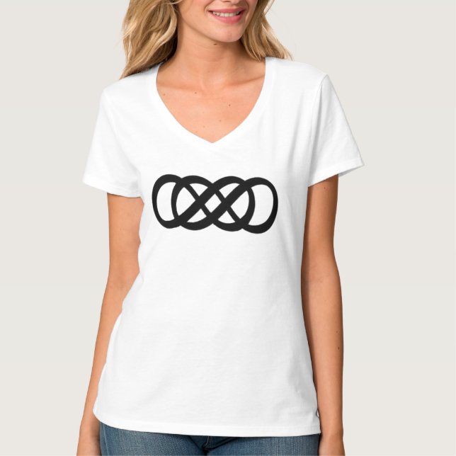 Camiseta Símbolo preto de infinidade dupla (Frente)