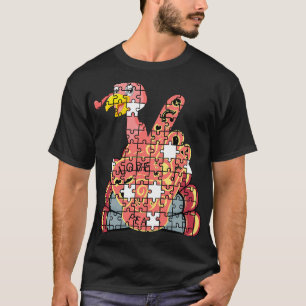 Camiseta Símbolo Quebra-cabeça Autismo Da Mão De Paz Na Tur