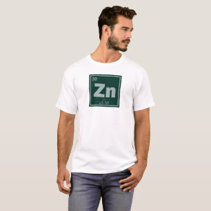 Camiseta Símbolo químico de zinco fórmula química: