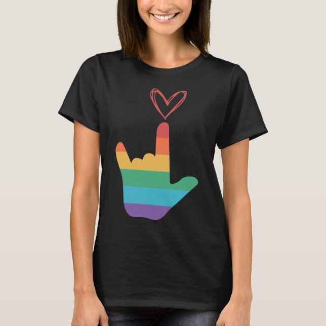 Camiseta Símbolo Rainbow Love Deaf (Frente)