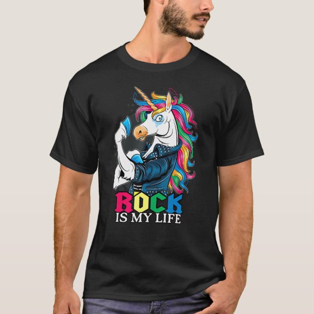 Camiseta Símbolo Retro Rock I Rock and Roll É Minha Vida I  (Frente)