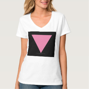 Camiseta Símbolo rosa brilhante do triângulo rosa do Slippe
