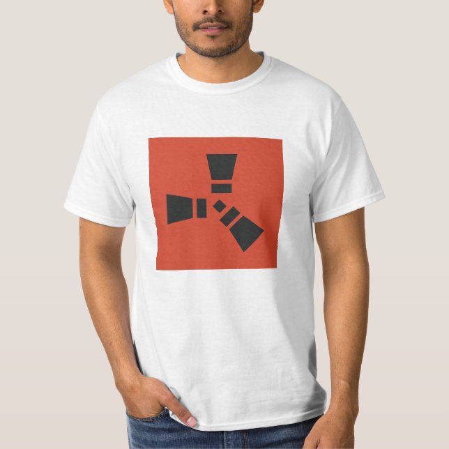 Camiseta Símbolo RUST Preto em Vermelho (Frente)