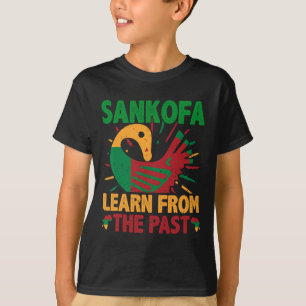 Camiseta Símbolo Sankofa e Adinkra Gana para a História Neg