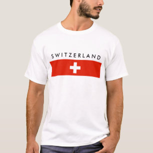 Camiseta Símbolo suíço da nação da bandeira de país da
