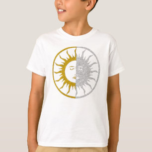 Camiseta Símbolo SUN & MOON - prata dourada